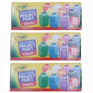 3x Crayola Washable Kids Paint Set, 10 Count, Assorted Classic Colors, 2 oz Each